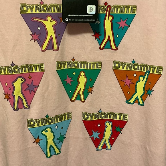 BTS Pink Graphic T-Shirt with Dynamite Design - Picture 3 of 4